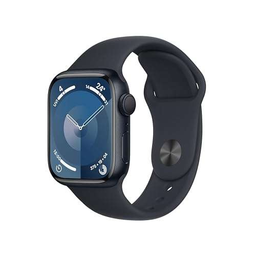 Used / Like New - Apple Watch Series 9 [GPS 41mm] Smartwatch with Midnight Aluminum Case with Midnight Sport Band S/M - Amazon Warehouse