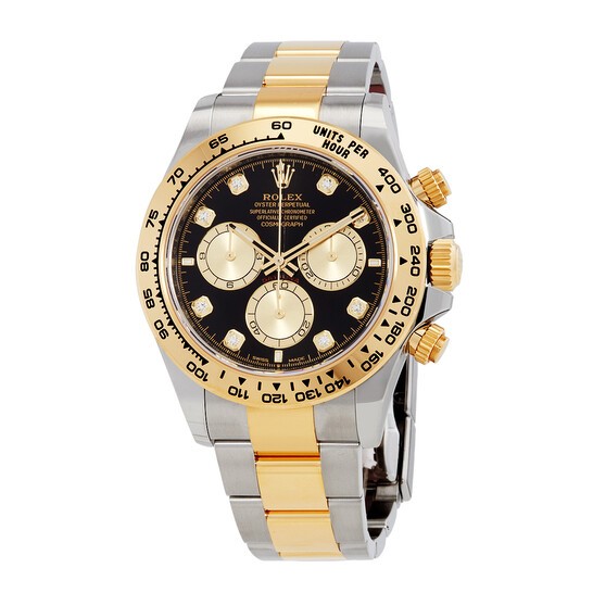Daytona Chronograph Automatic Diamond Black Dial Men's Watch